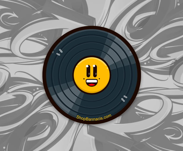 sticker of a vinyl record