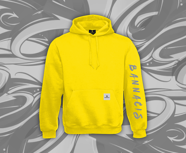 yellow Bannacis branded hoodie